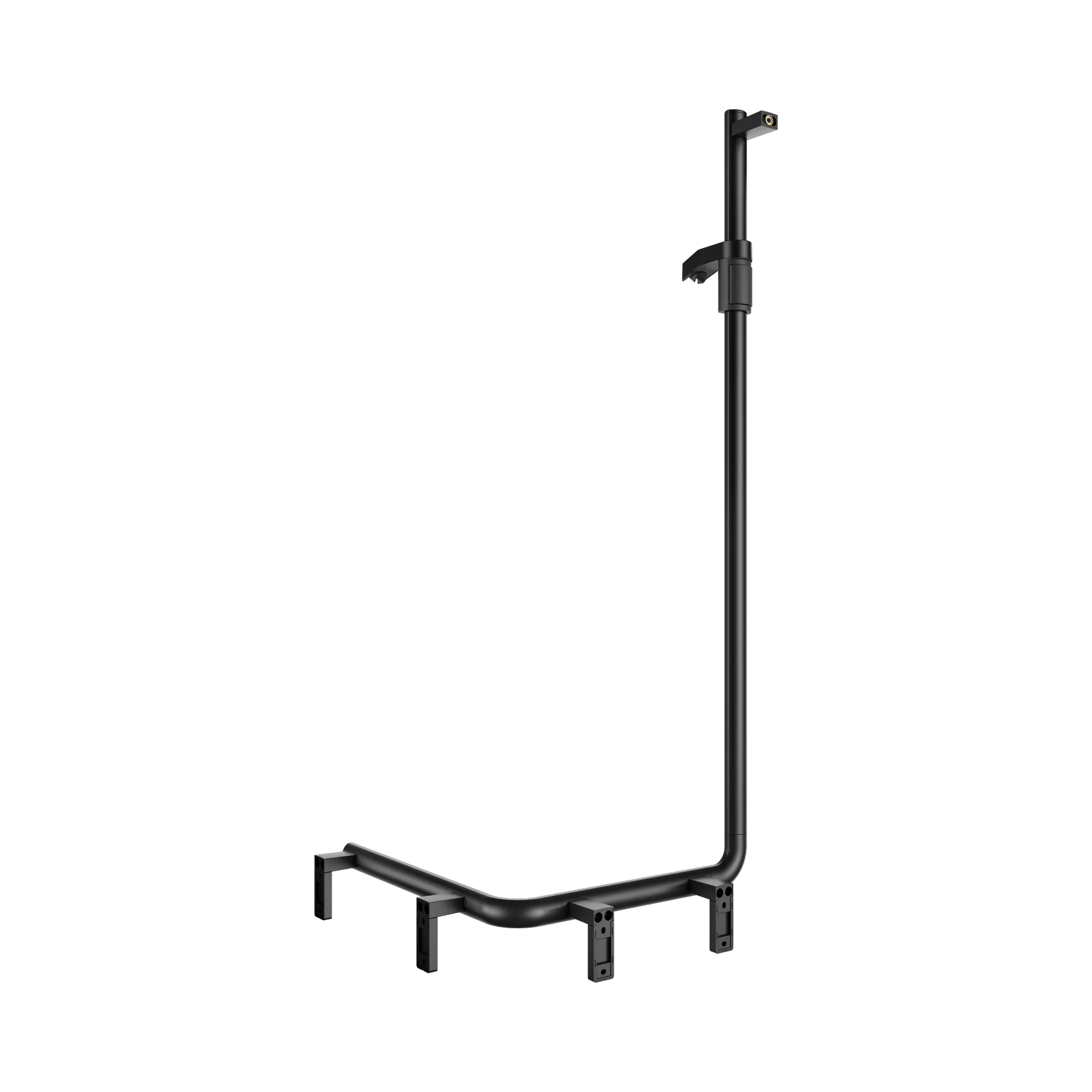 KEUCO AXESS Duschhandlauf mit Brausestange links 600/600/1300 mm schwarz matt