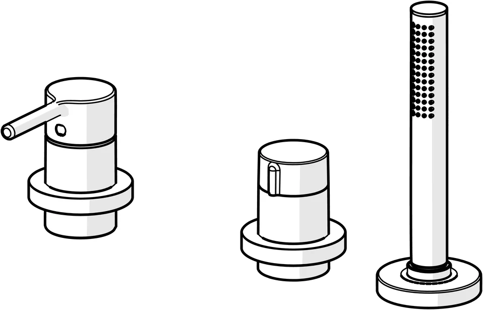 HansaVANTIS Style Wannenarmatur EHM FM-Set f. Wafü/Br. HansaVANTIS Style 5470 Ros. rund 1-strahlig chr