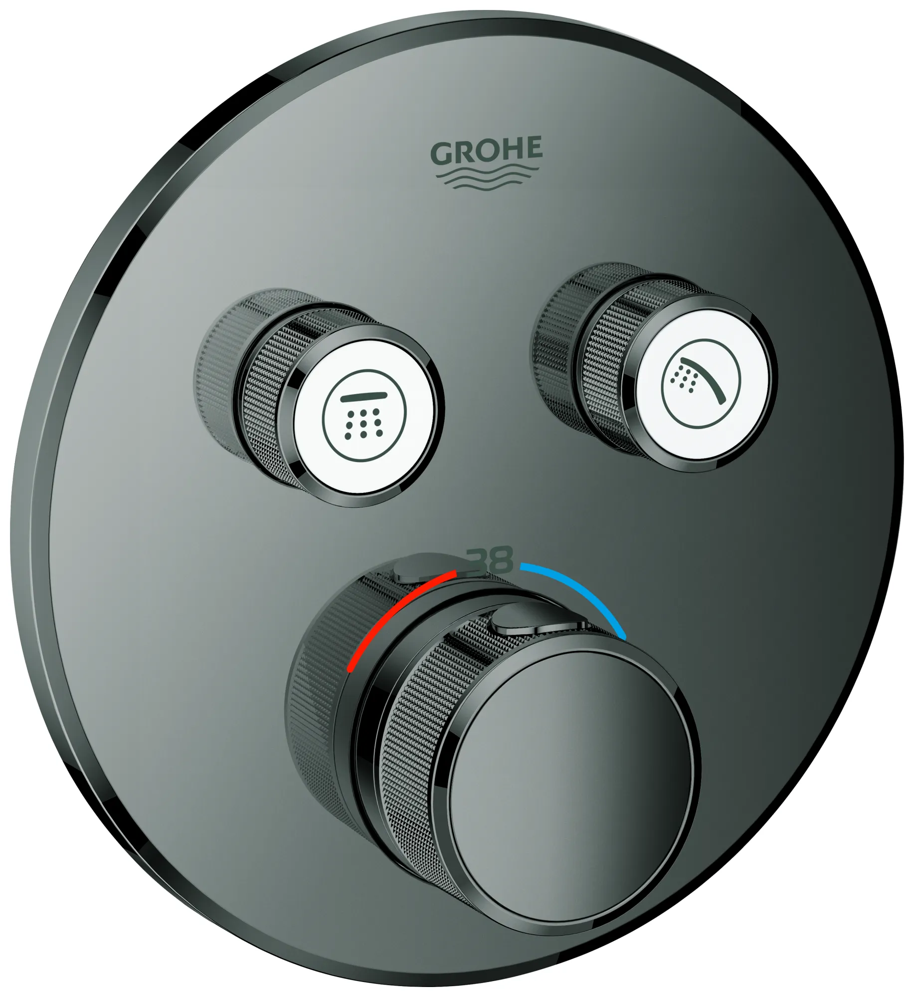 Thermostat Grohtherm SmartControl 29119, mit 2 Absperrventilen, Fertigmontageset für Rapido SmartBox, Wandrosette rund, chrom Thermostat Grohtherm SmartControl 29119, mit 2 Absperrventilen, Fertigmontageset für Rapido SmartBox, Wandrosette rund, chrom