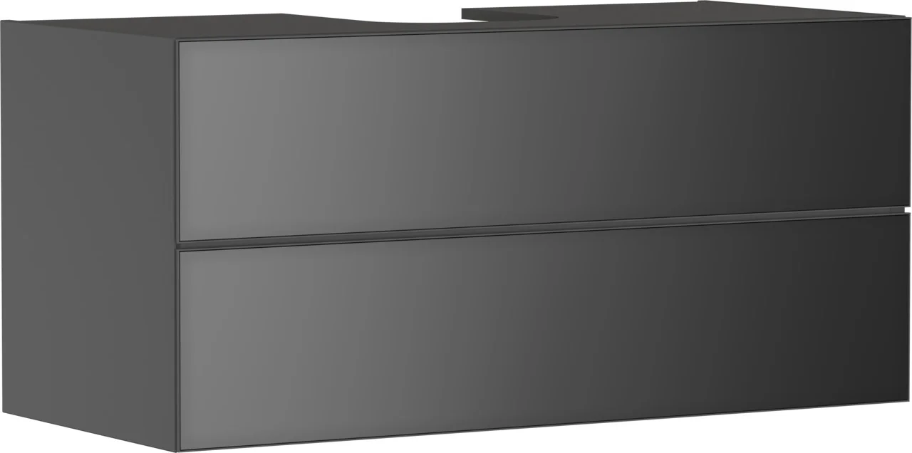 Hansgrohe Xevolos E Waschtischunterschrank Schiefergrau Matt 1180x550 mm mit 2 Schubkästen, griff- und geräuschlos, SoftClose, vormontiert Hansgrohe Xevolos E Waschtischunterschrank Schiefergrau Matt 1180x550 mm mit 2 Schubkästen, griff- und geräuschlos, SoftClose, vormontiert