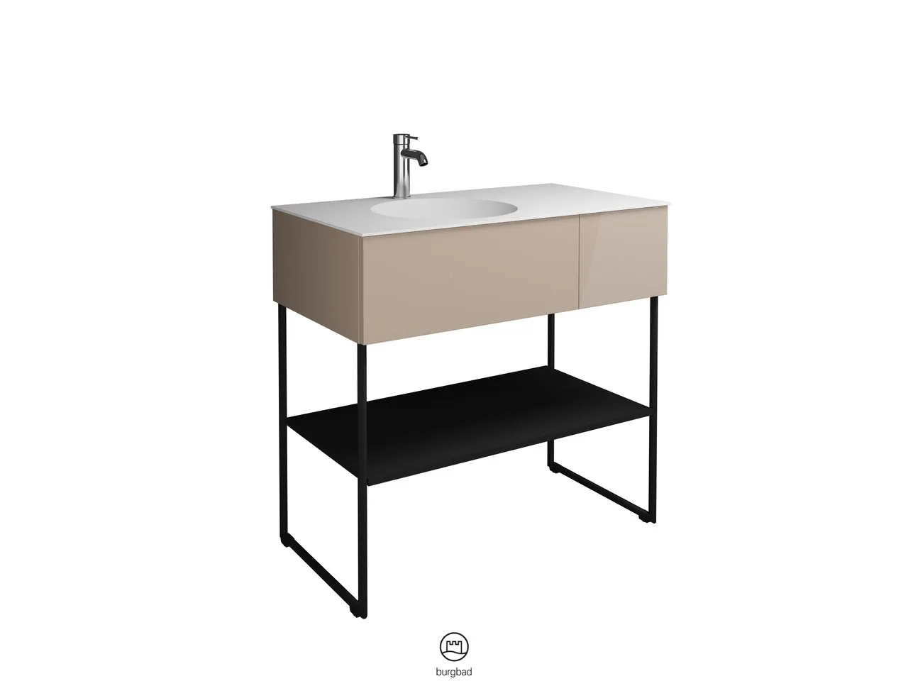 burgbad Coco Waschtisch Set, Mineralguss, Schwarz Seidenglanz burgbad Coco Waschtisch Set, Mineralguss, Schwarz Seidenglanz