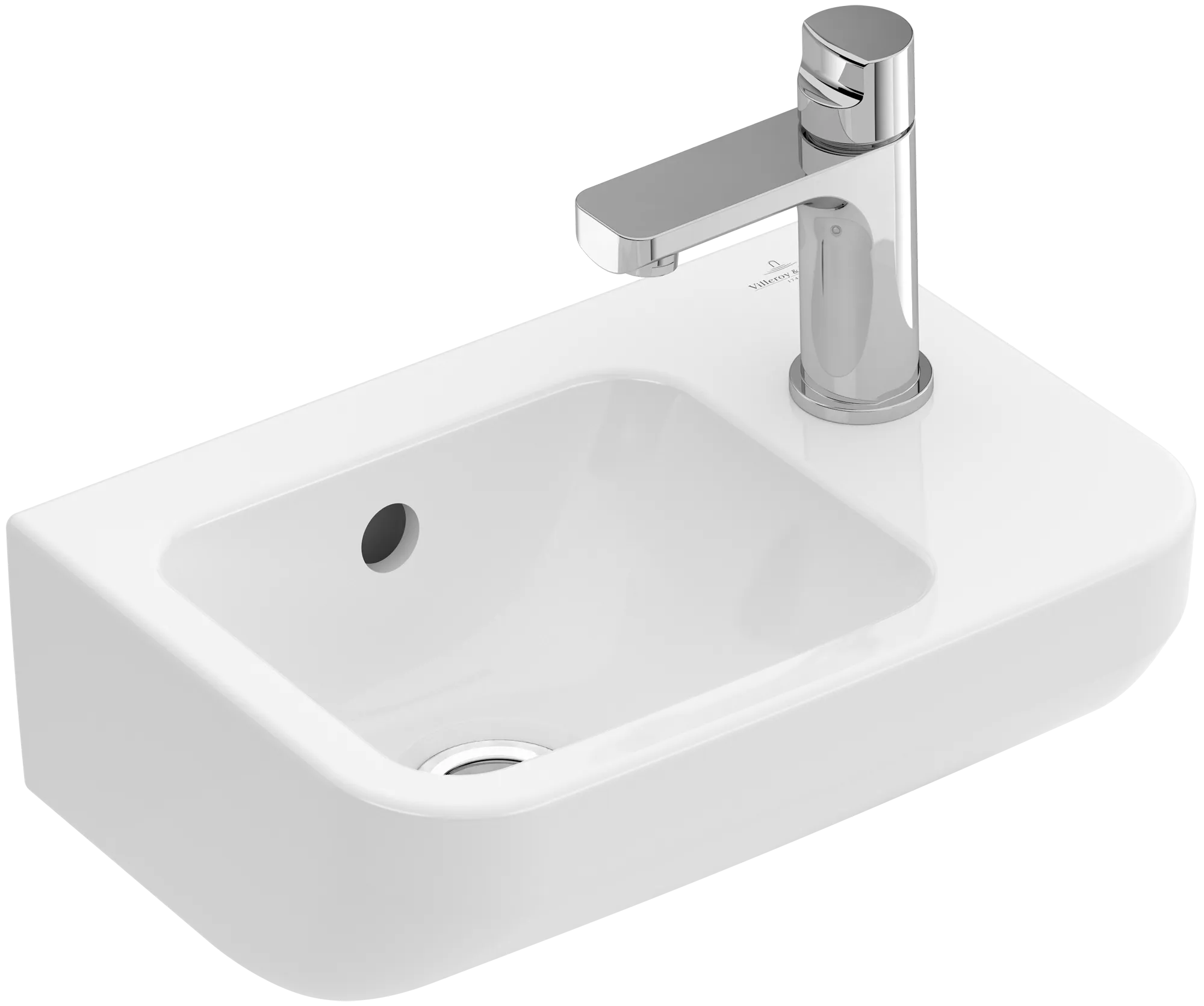 Villeroy & Boch Handwaschbecken „Architectura“ 360 × 260 × 140 mm, für Becken mittig, ohne Hahnlochbohrung in Weiß Alpin Villeroy & Boch Handwaschbecken „Architectura“ 360 × 260 × 140 mm, für Becken mittig, ohne Hahnlochbohrung in Weiß Alpin