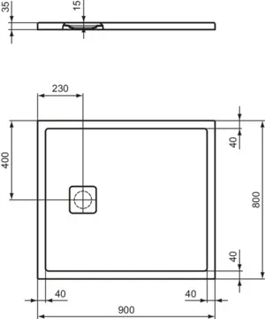 Ideal Standard Duschwanne „UltraFlatEvo“ 80 × 90 cm in Grau matt