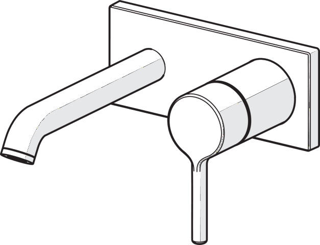 HansaVANTIS Style Waschtischarmatur, Wandmontage, Einhebelmischer, Chrom HansaVANTIS Style Waschtischarmatur, Wandmontage, Einhebelmischer, Chrom