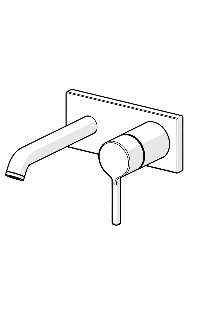 HansaVANTIS Style Waschtischarmatur, Wandmontage, Einhebelmischer, Chrom