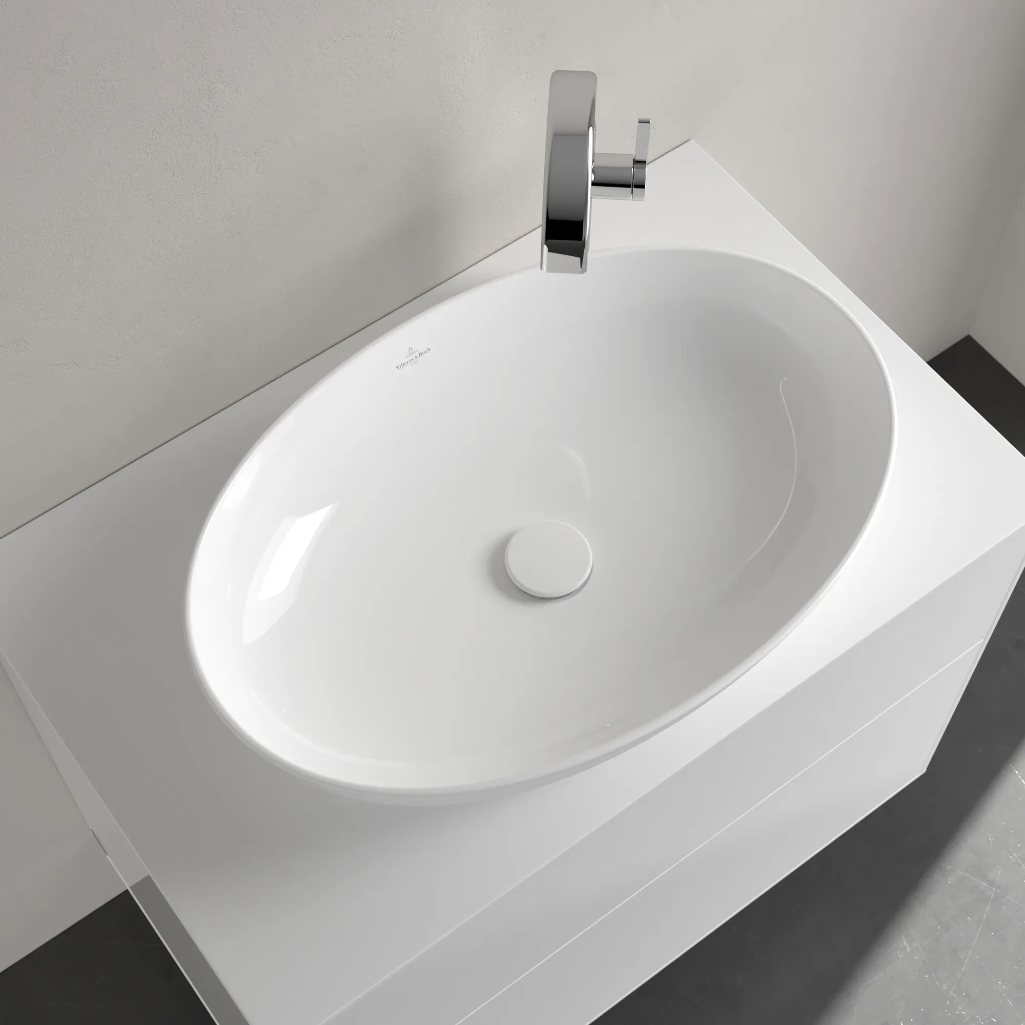 Villeroy & Boch Aufsatzwaschbecken Artis, oval, Stone White CeramicPlus, 610x410x130 mm, TitanCeram, matt, ohne Überlauf