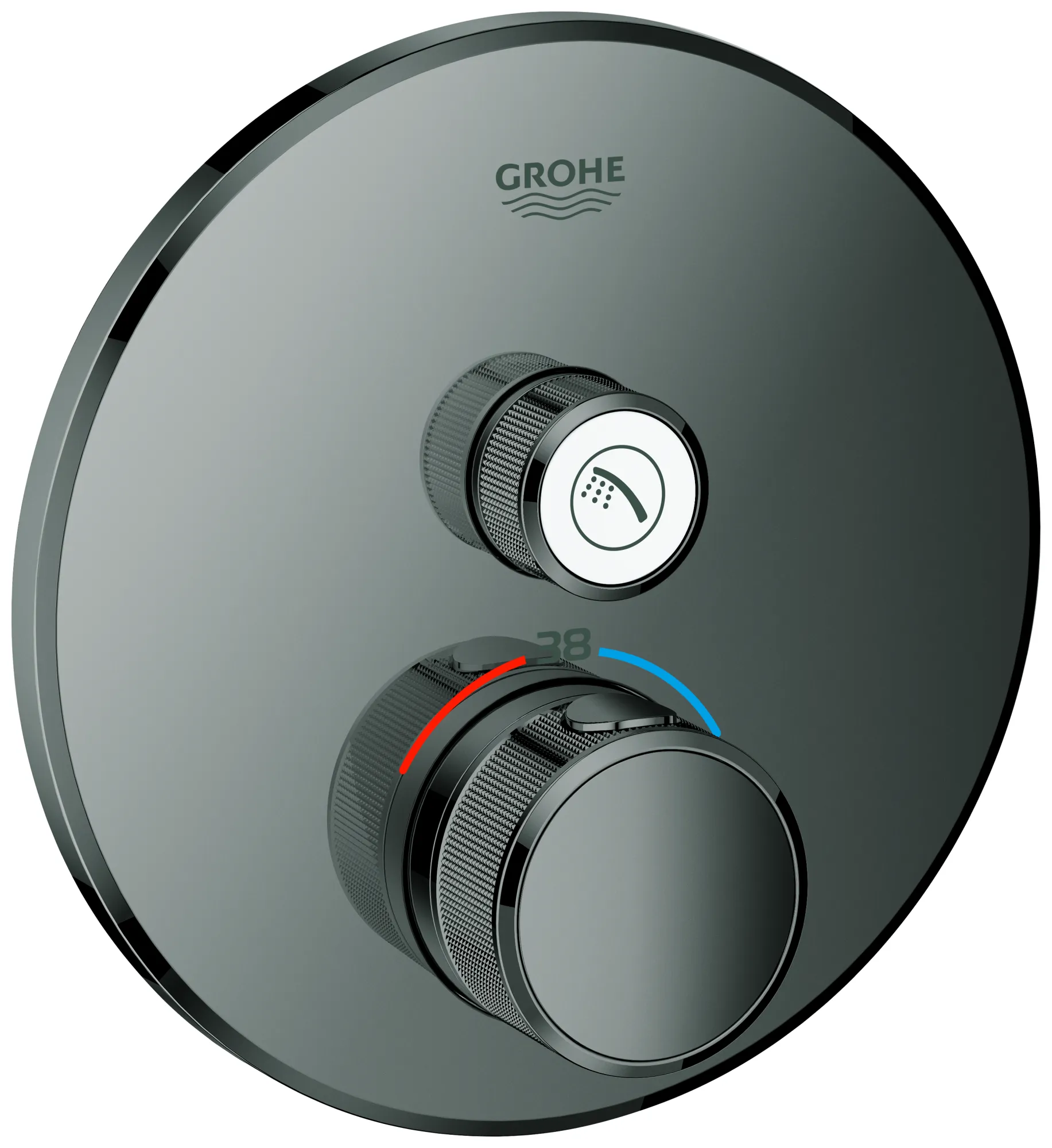 Thermostat Grohtherm SmartControl 29118, mit einem Absperrventil, Fertigmontageset für Rapido SmartBox, Wandrosette rund, chrom Thermostat Grohtherm SmartControl 29118, mit einem Absperrventil, Fertigmontageset für Rapido SmartBox, Wandrosette rund, chrom