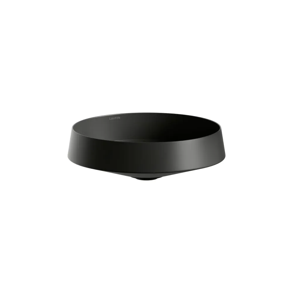 Laufen Waschtisch-Schale NIB aus Stahl, rund, 360 x 360 x 118 mm in schwarz matt