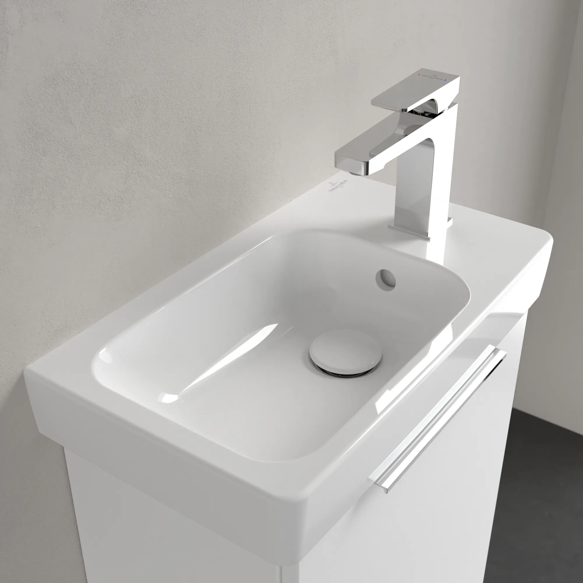 Villeroy & Boch Handwaschbecken Architectura, 480x275x135mm, weiß Alpin, glänzend, mit Überlauf, für 1-Loch-Armatur