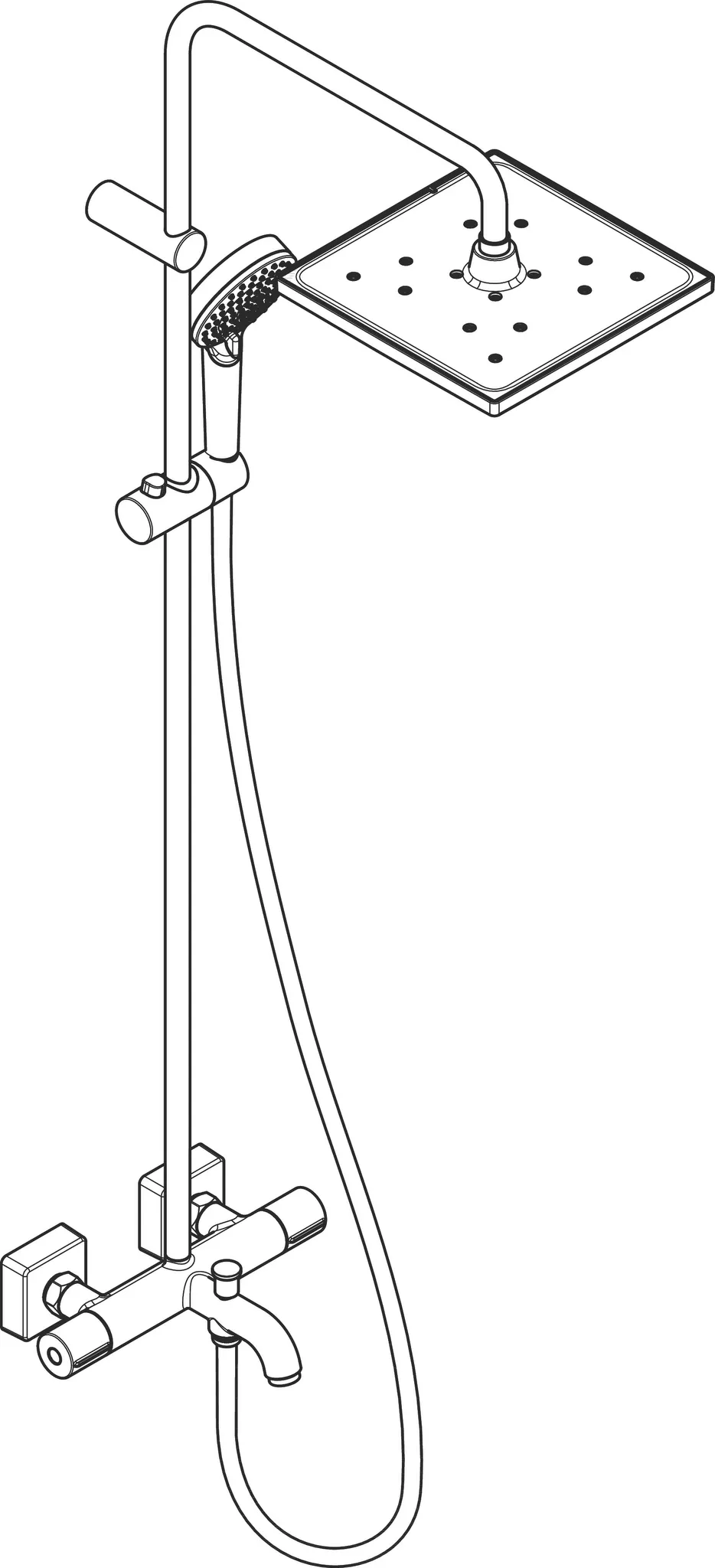 Hansgrohe Vernis Shape Showerpipe 240 1jet mit Wannenthermostat, Mattschwarz Hansgrohe Vernis Shape Showerpipe 240 1jet mit Wannenthermostat, Mattschwarz