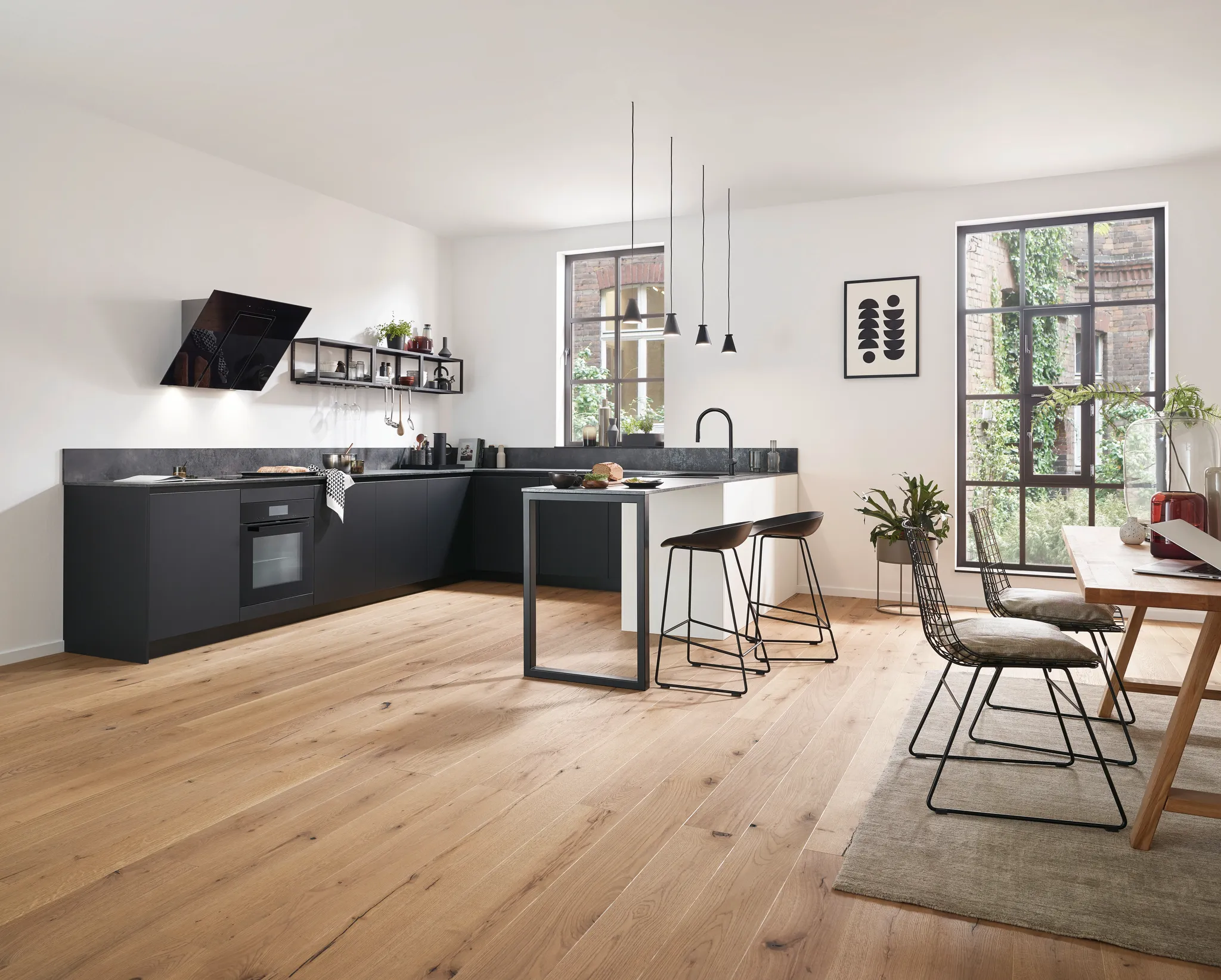 Hansgrohe Talis M54 Einhebel-Küchenmischer 210, Ausziehbrause, 2jet, sBox, Mattschwarz