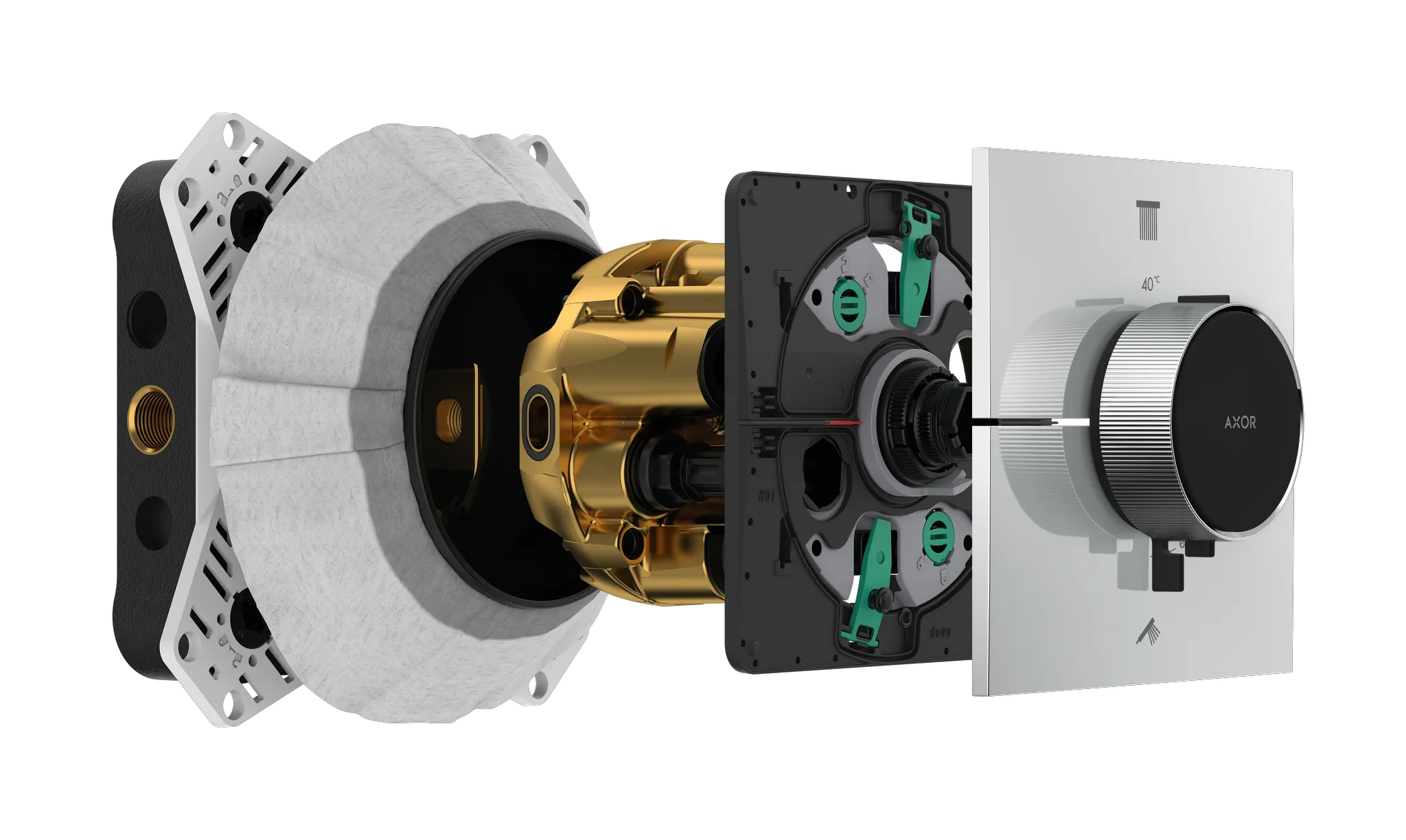 AXOR ShowerSelect ID Thermostat Unterputz eckig für 2 Verbraucher Chrom AXOR ShowerSelect ID Thermostat Unterputz eckig für 2 Verbraucher Chrom