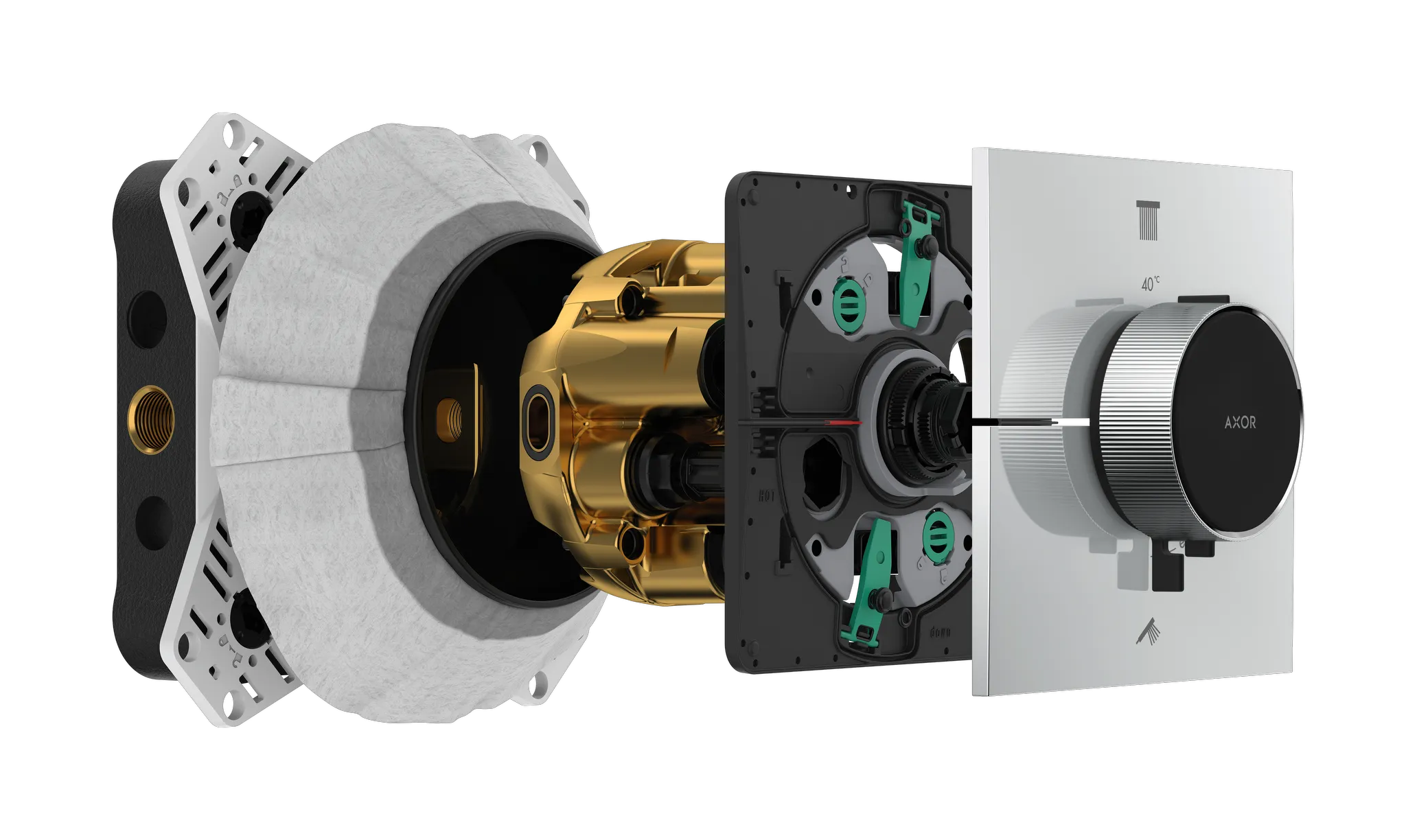 Hansgrohe AXOR ShowerSelect ID Thermostat Unterputz eckig für 2 Verbraucher Chrom Hansgrohe AXOR ShowerSelect ID Thermostat Unterputz eckig für 2 Verbraucher Chrom
