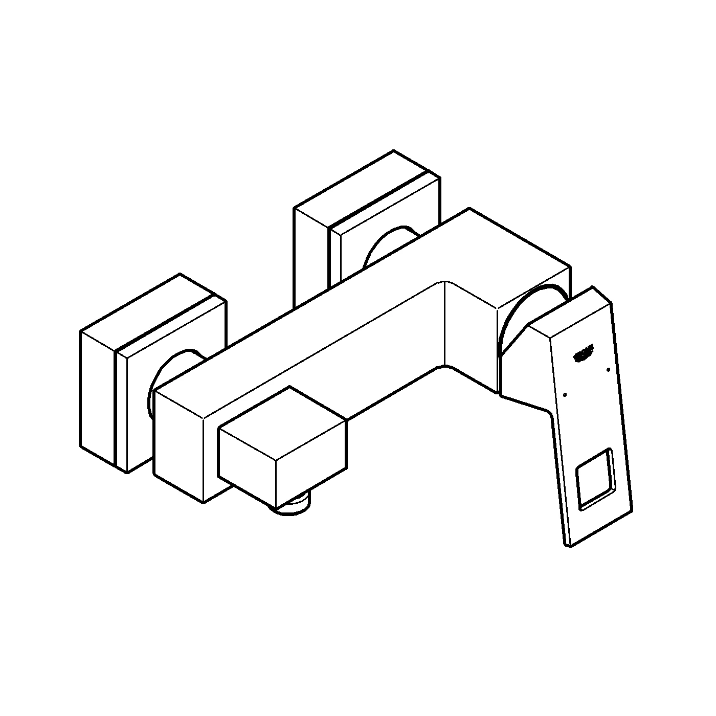 Einhand-Brausebatterie Eurocube 23145, Wandmontage, eigensicher, chrom