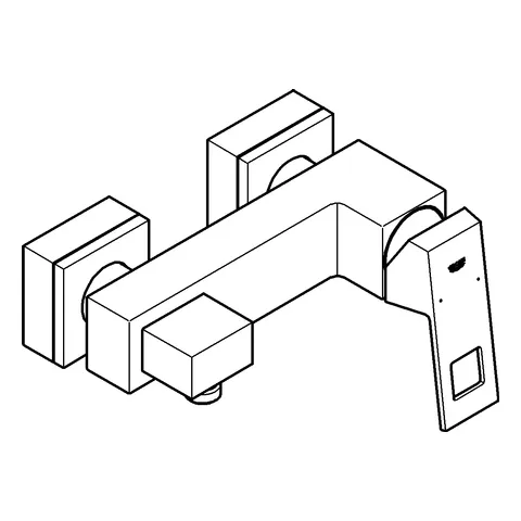 Einhand-Brausebatterie Eurocube 23145, Wandmontage, eigensicher, chrom Einhand-Brausebatterie Eurocube 23145, Wandmontage, eigensicher, chrom