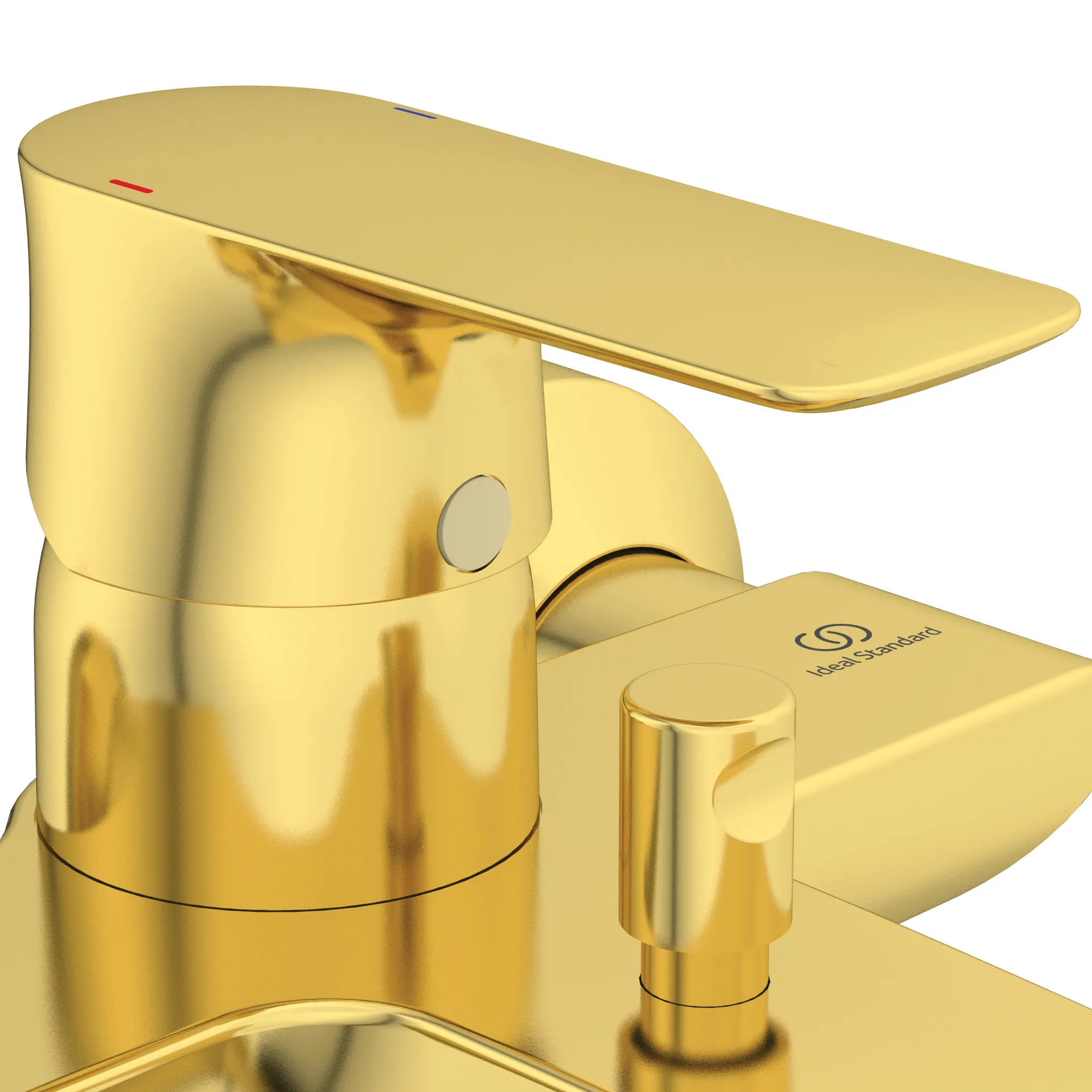 Ideal Standard Badearmatur Aufputz Connect Air mit Handbrause-Set Ausladung 174mm Brushed Gold