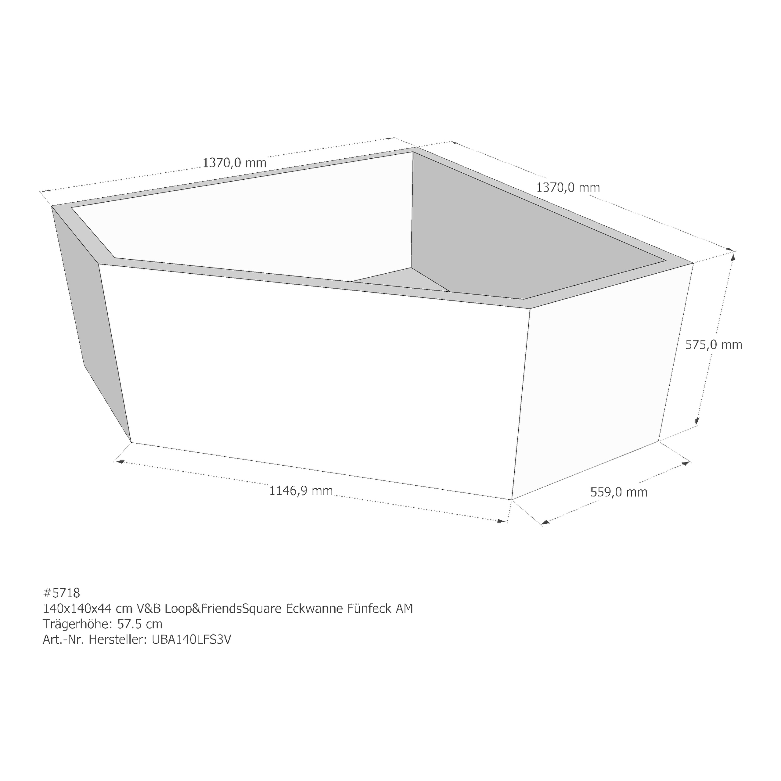 Badewannenträger für Villeroy & Boch Loop & Friends 140 × 140 × 44 cm Badewannenträger für Villeroy & Boch Loop & Friends 140 × 140 × 44 cm