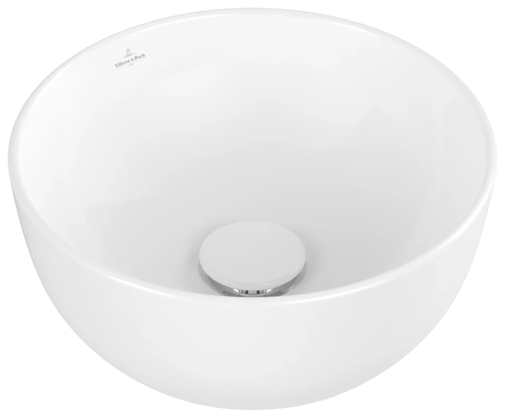 Villeroy & Boch Artis Aufsatzwaschbecken 325x325mm Rund ohne Überlauf Weiß Alpin