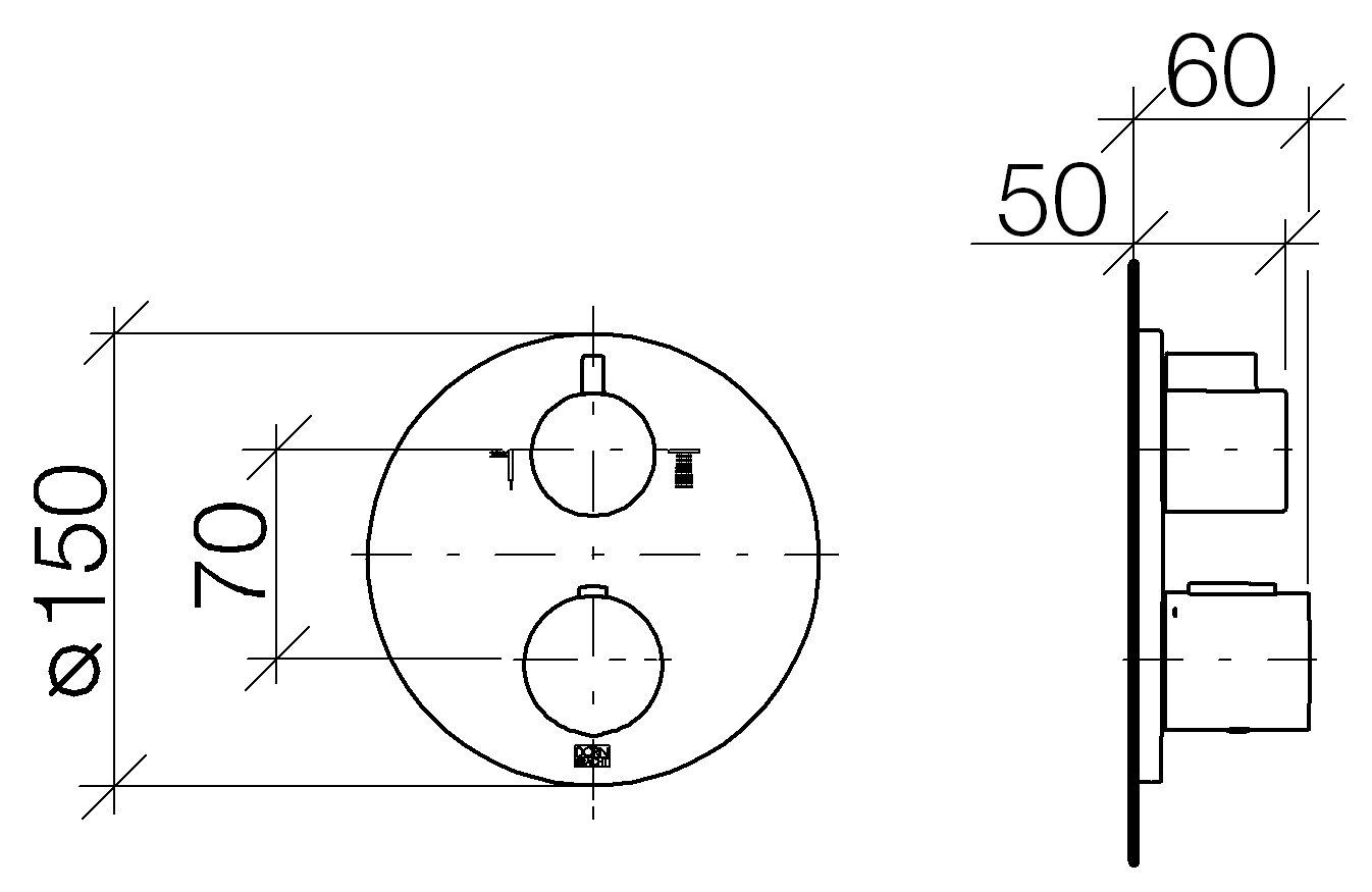 Dornbracht Meta.02 UP-Thermostat mit Zweiwege-Mengenregulierung