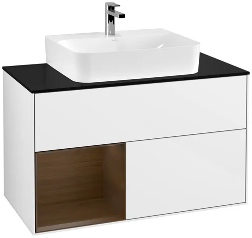 Villeroy & Boch Waschtischunterschrank „Finion“ für Schrankwaschtisch 1000 × 603 × 501 mm Glossy White Lacquer, für Becken mittig Villeroy & Boch Waschtischunterschrank „Finion“ für Schrankwaschtisch 1000 × 603 × 501 mm Glossy White Lacquer, für Becken mittig