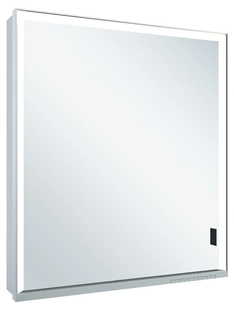 KEUCO Wandvorbau Spiegelschrank mit verdecktem Ablagefach „Royal Lumos“ in Silber (eloxiert), Anschlag links, links, Aufputz, Anschlag links, mit Steckdose, ohne Spiegelheizung 650 × 735 × 130 mm KEUCO Wandvorbau Spiegelschrank mit verdecktem Ablagefach „Royal Lumos“ in Silber (eloxiert), Anschlag links, links, Aufputz, Anschlag links, mit Steckdose, ohne Spiegelheizung 650 × 735 × 130 mm