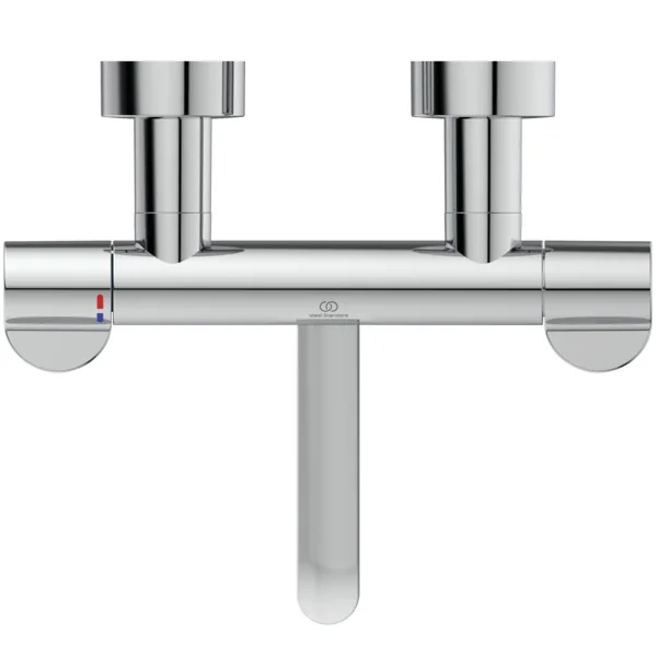 Ideal Standard Ceraplus Safe Wand-Waschtischthermostat, Chrom, Ausladung 257 mm, thermische Desinfektion, absperrbare S-Anschlüsse