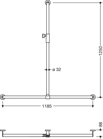 HEWI Haltegriff „System 900“ in Dunkelgrau Perlglimmer tiefmatt / Schwarz matt, Befestigung verdeckt HEWI Haltegriff „System 900“ in Dunkelgrau Perlglimmer tiefmatt / Schwarz matt, Befestigung verdeckt