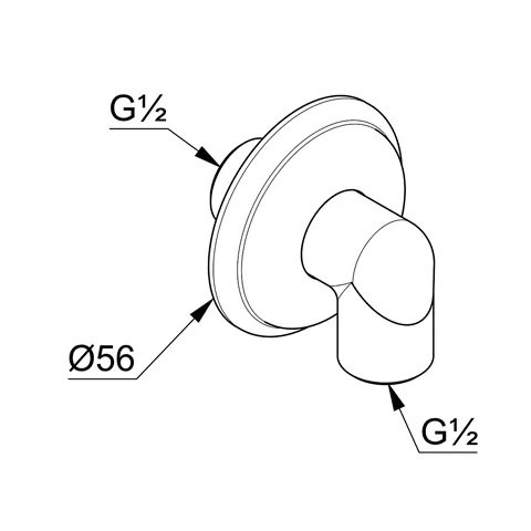 Kludi 1926 Anschlußwinkel ½ Zoll, vergoldet 23 kt Kludi 1926 Anschlußwinkel ½ Zoll, vergoldet 23 kt