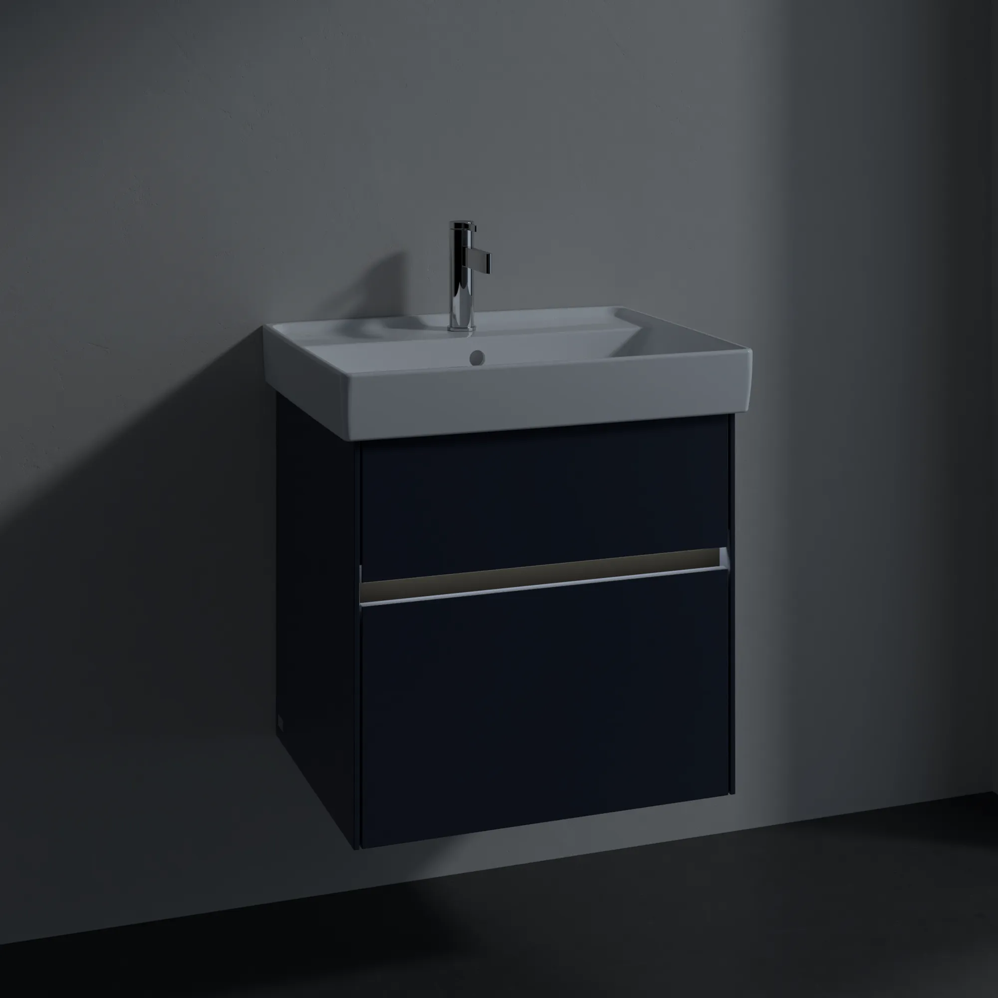 Villeroy & Boch Waschtischunterschrank „Collaro“ 554 × 546 × 444 mm Marine Blue, für Becken mittig, mit Beleuchtung, Soft Closing Villeroy & Boch Waschtischunterschrank „Collaro“ 554 × 546 × 444 mm Marine Blue, für Becken mittig, mit Beleuchtung, Soft Closing