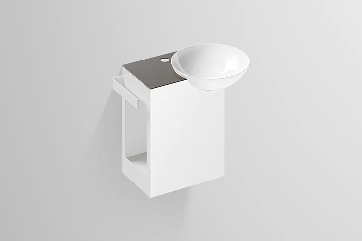 Alape Waschplatz Insert2 5242000 Anthrazit Braun Größe: 48,5 × 47 cm|Farbe: Anthrazit Braun|Becken: rechts Image