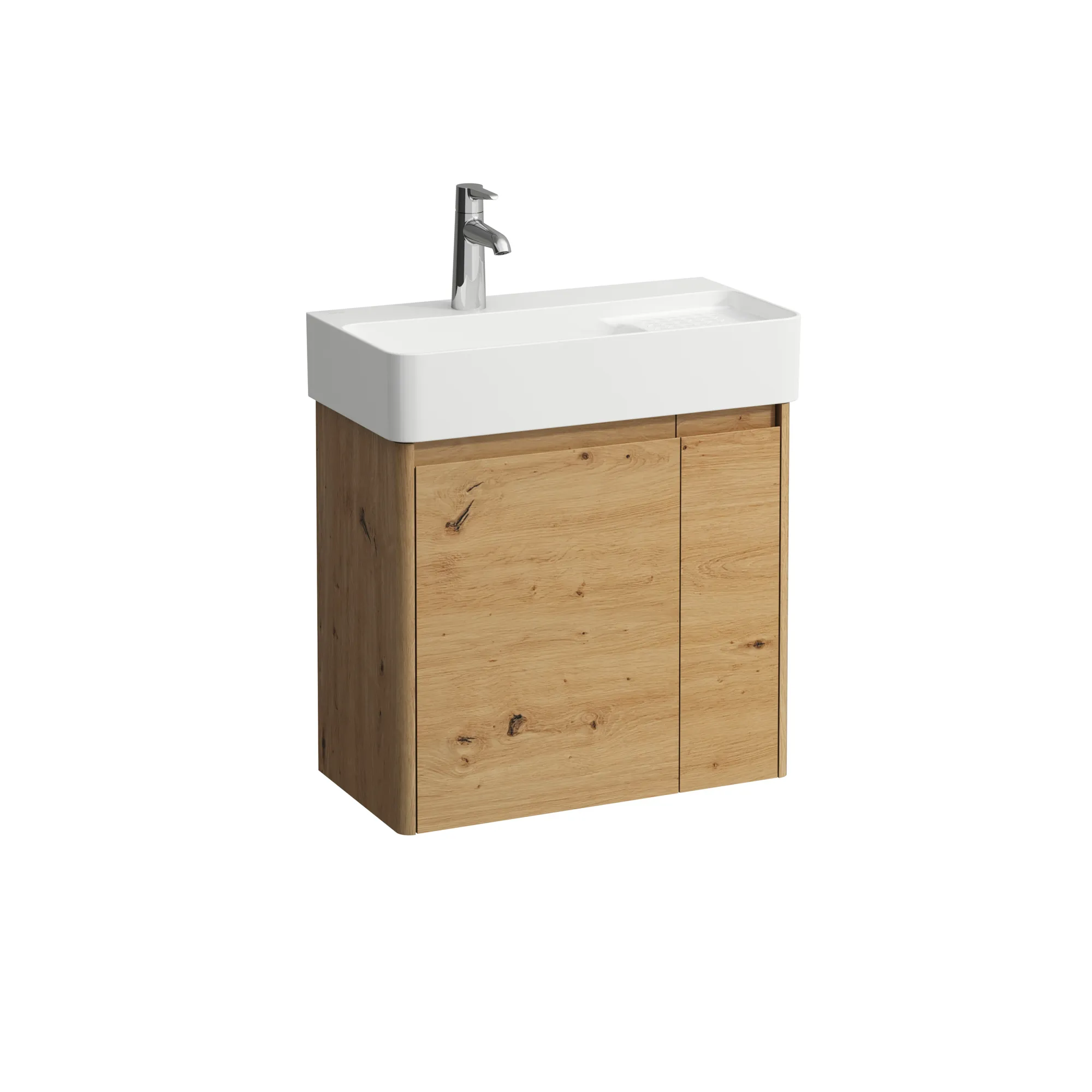 Laufen Waschtischunterbau BASE 2.0, 294x572x515 mm, 2 Türen mit Griffmulde links, Farbe wildeiche