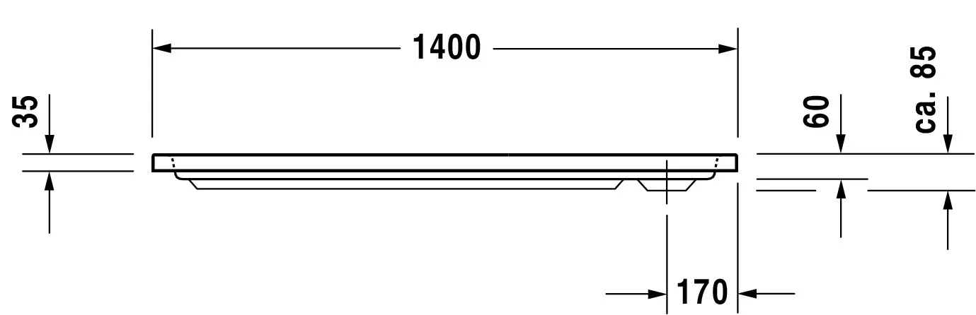 Duravit rechteck Duschwanne „D-Code“ 140 × 70 cm 