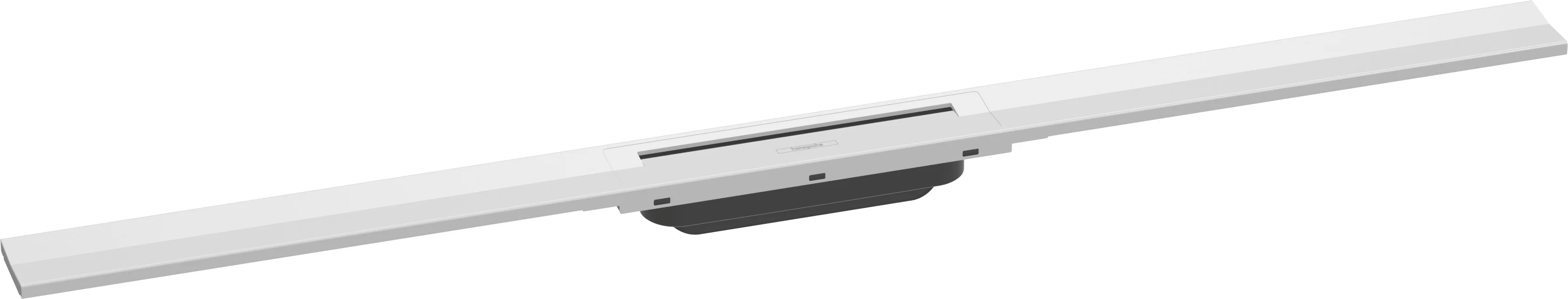 Hansgrohe RainDrain Flex Duschrinne 1000 mm, Mattweiß – höhenverstellbar, zweiseitig montierbar, bis zu 60 l/min Ablaufleistung