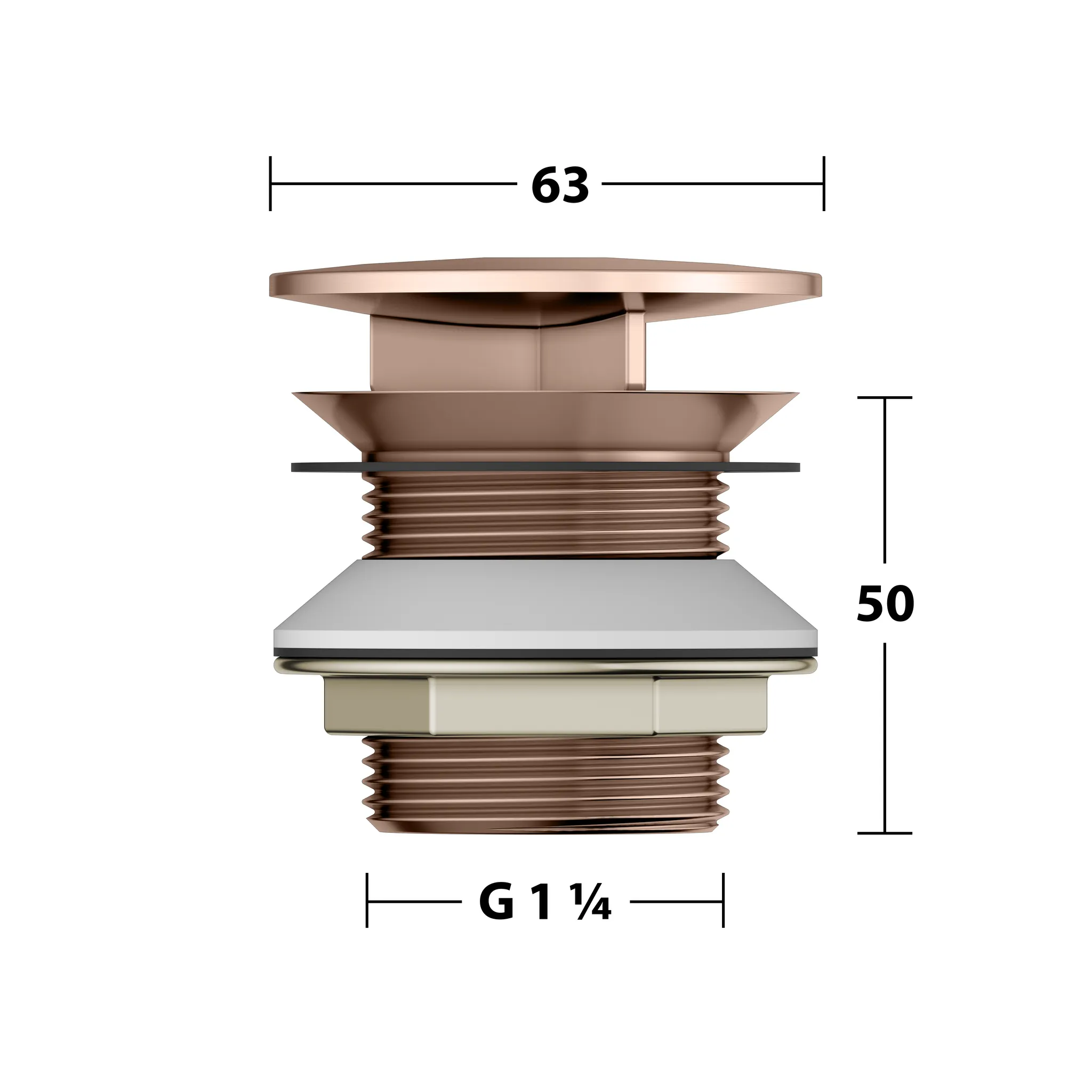 Armaturenzubehör Schaftventil G 1 1/4 Rotgold gebürstet Armaturenzubehör Schaftventil G 1 1/4 Rotgold gebürstet