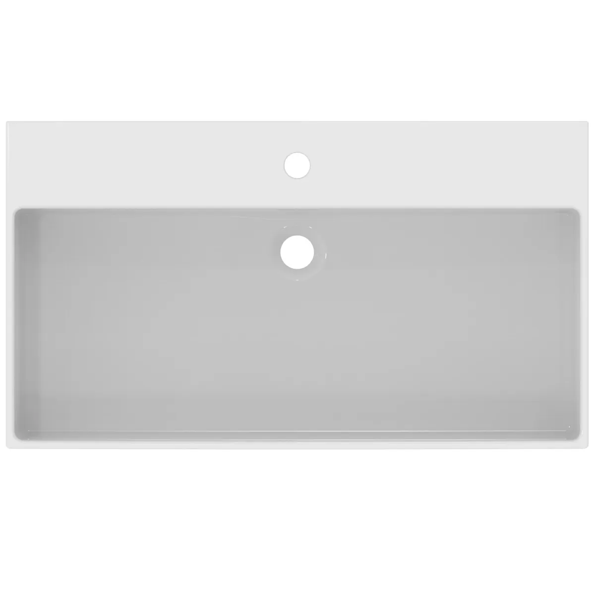 Waschbecken „Extra“ 80 × 45 × 15 cm, Hahnlochposition mittig in Weiß Waschbecken „Extra“ 80 × 45 × 15 cm, Hahnlochposition mittig in Weiß