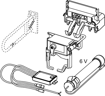 TECEplanus WC-Fernauslösung kabelgebund. Elektrotaster 6 V-Batterie