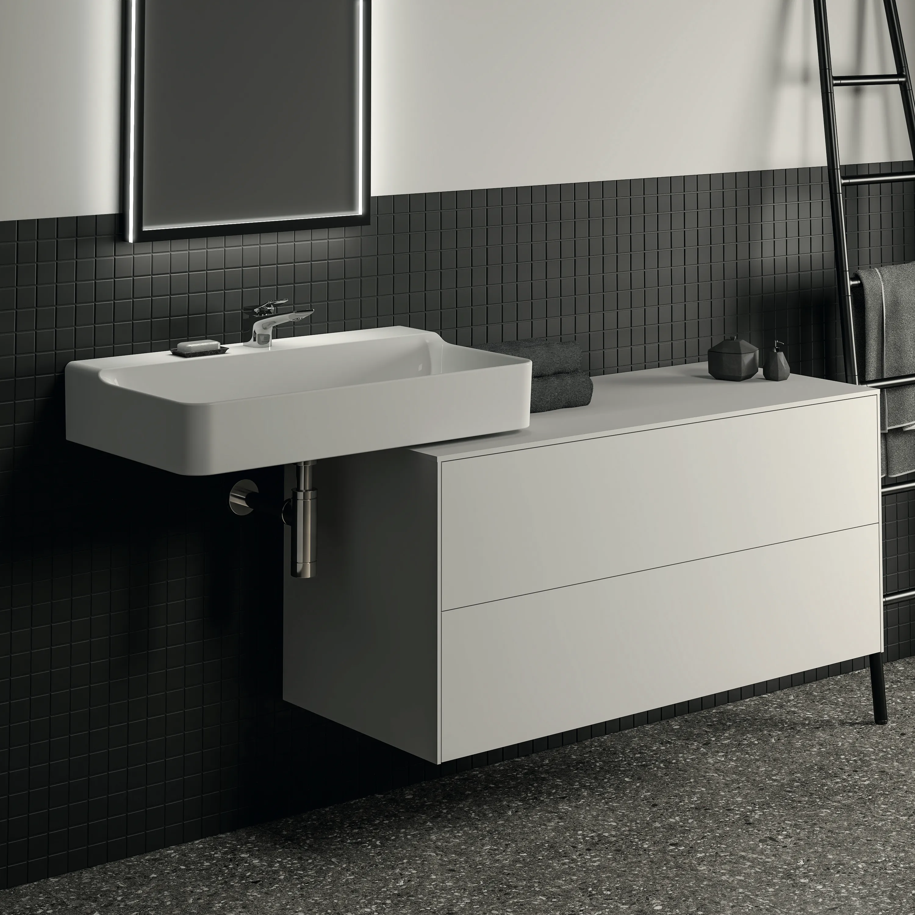 Ideal Standard Waschtischunterschrank Conca, 2 Auszüge, Weiß Ideal Standard Waschtischunterschrank Conca, 2 Auszüge, Weiß