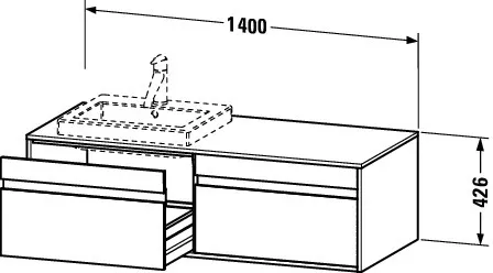 Duravit Waschtischunterschrank wandhängend „Ketho“ 140 × 42,6 × 55 cm in Leinen Duravit Waschtischunterschrank wandhängend „Ketho“ 140 × 42,6 × 55 cm in Leinen