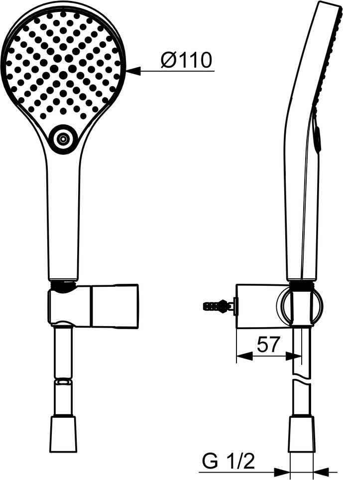 Handbrausegarnitur VIVA 4417 Chrom 1250 mm