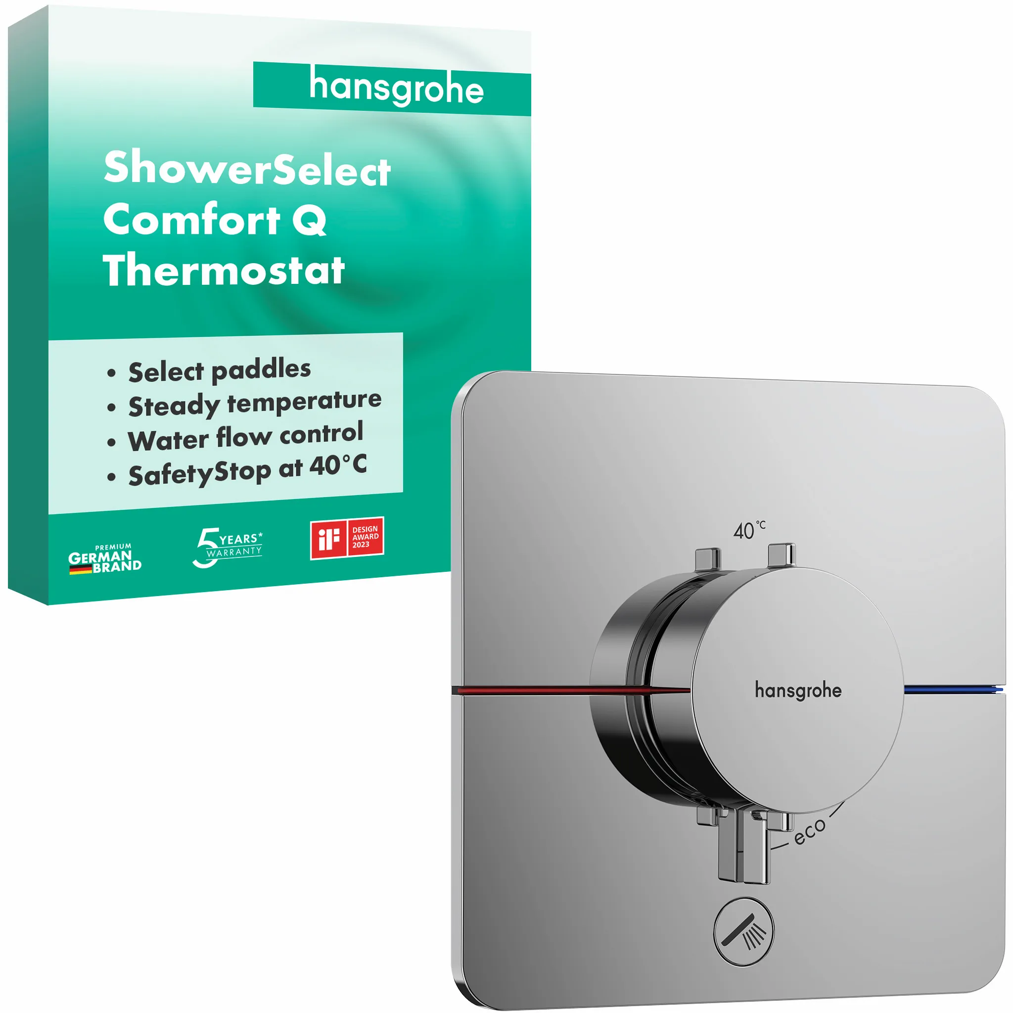 Hansgrohe ShowerSelect Comfort Q Thermostat Unterputz für 1 Verbraucher und einen zusätzlichen Abgang Chrom Hansgrohe ShowerSelect Comfort Q Thermostat Unterputz für 1 Verbraucher und einen zusätzlichen Abgang Chrom