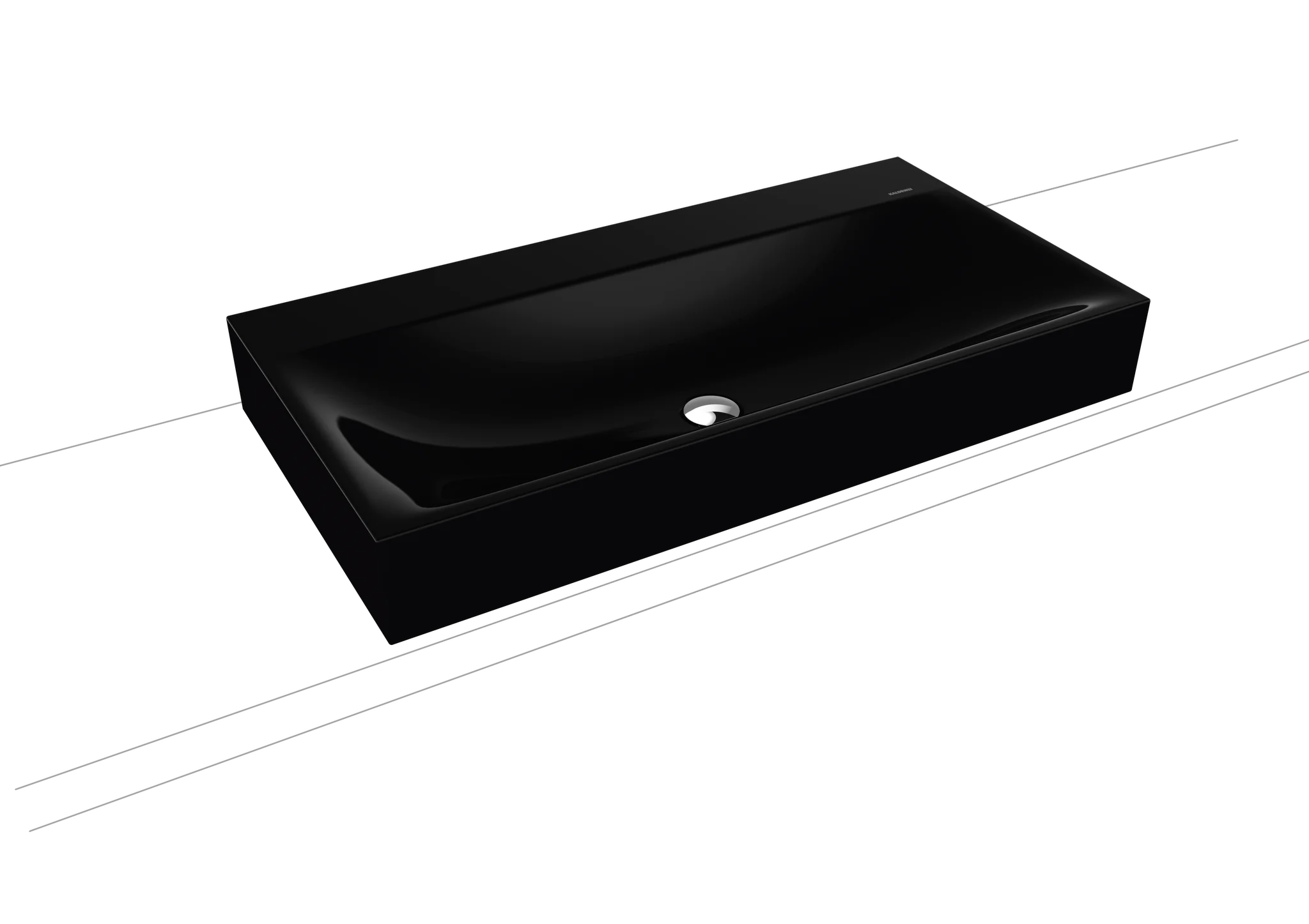 Kaldewei SILENIO Aufsatzwaschtisch, schwarz, 900 x 460 mm, Randhöhe 120 mm, Perl-Effekt, Antidröhn, ohne Überlauf