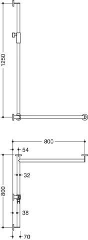 HEWI Haltegriff Ausführung rechts „System 900“, Befestigung verdeckt HEWI Haltegriff Ausführung rechts „System 900“, Befestigung verdeckt