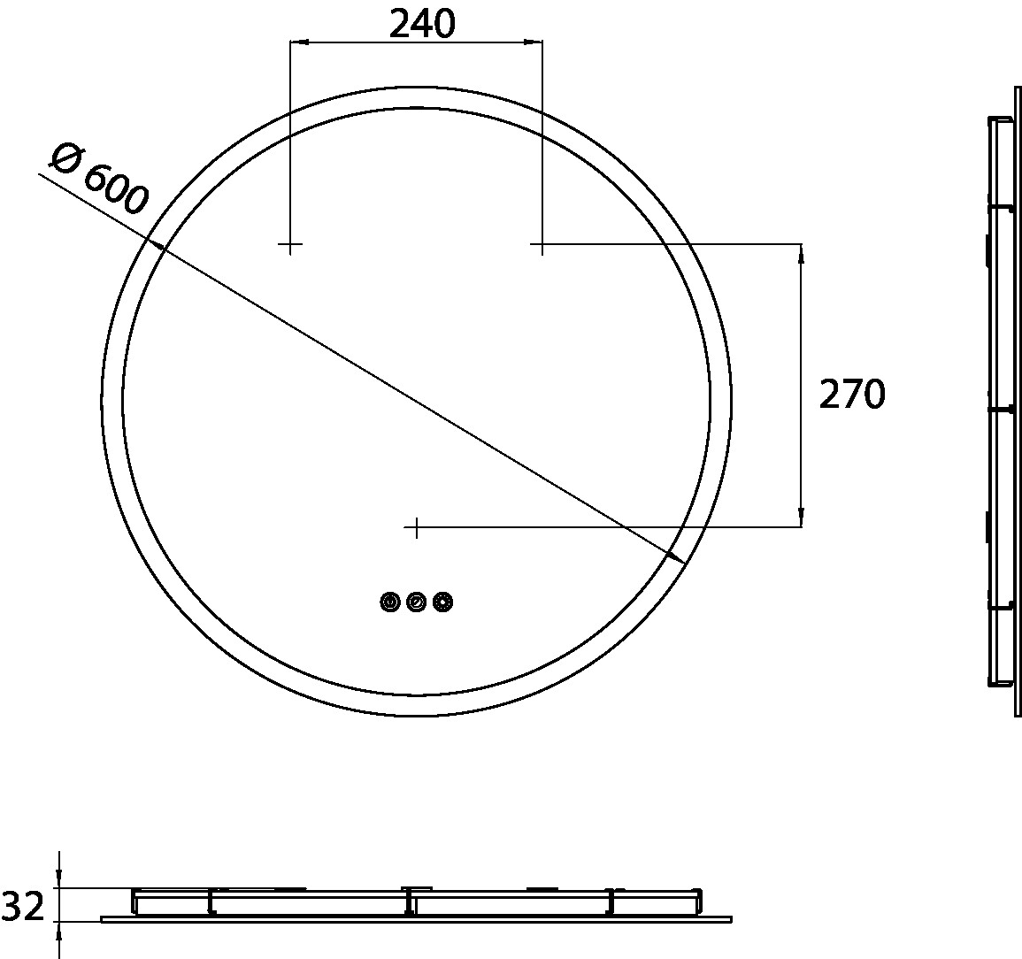 LED-Lichtspiegel pure++ Durchmesser 600mm