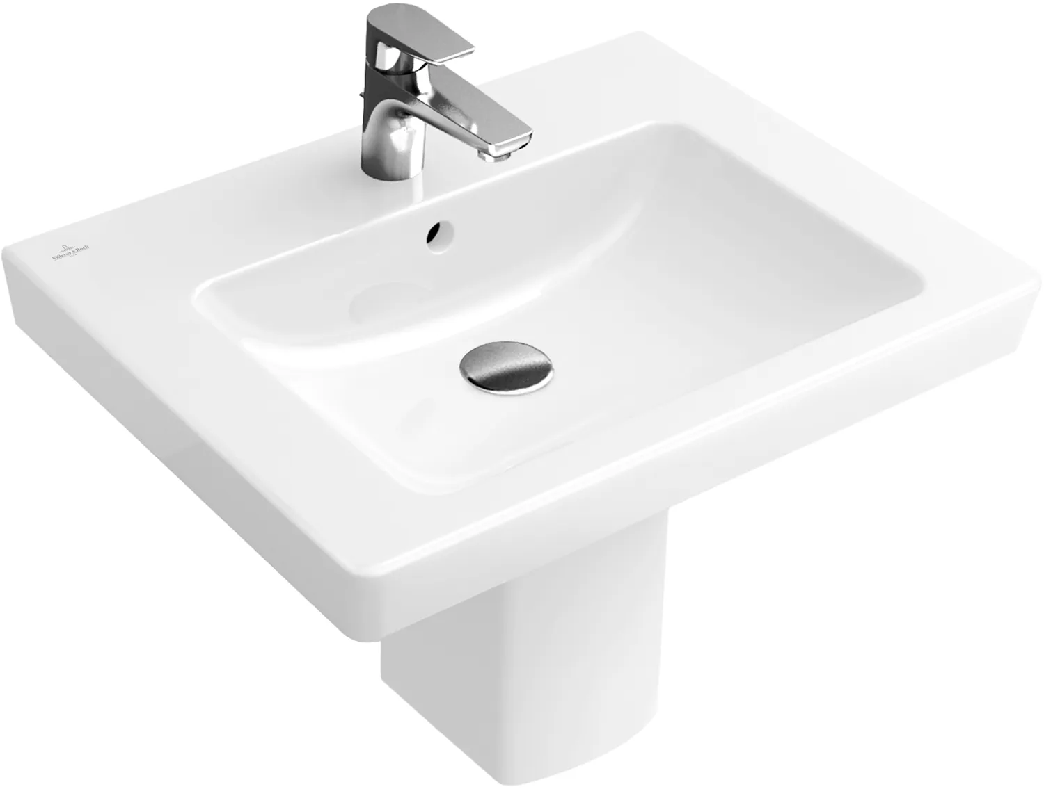Villeroy & Boch Wandwaschtisch „Subway 2.0“ 550 × 440 × 150 mm, mit Hahnlochbohrung, Hahnlochposition mittig, mit Hahnlochbank in Weiß Alpin Villeroy & Boch Wandwaschtisch „Subway 2.0“ 550 × 440 × 150 mm, mit Hahnlochbohrung, Hahnlochposition mittig, mit Hahnlochbank in Weiß Alpin