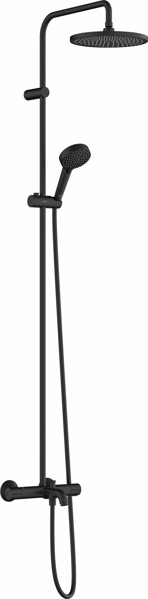 Showerpipe 240 1jet Vernis Blend mattschwarz mit Wannenthermostat