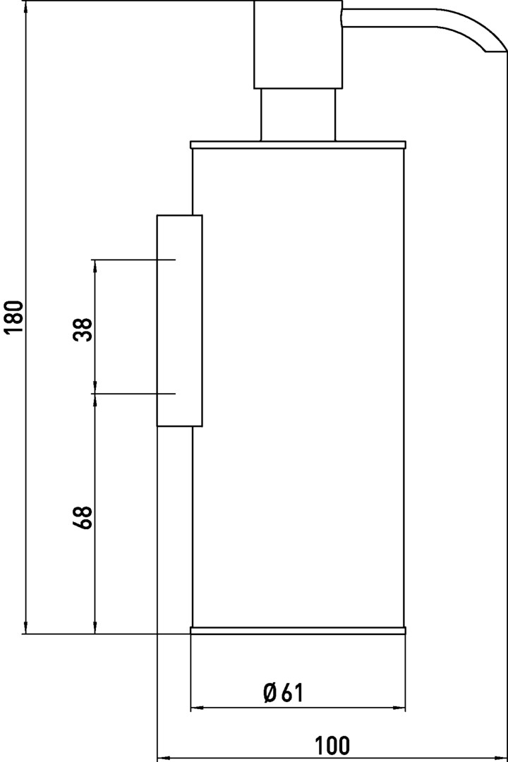 emco Seifenspender „system 2“, Befestigung verdeckt 6,1 × 18,1 × ⌀ 6,1 cm in chrom