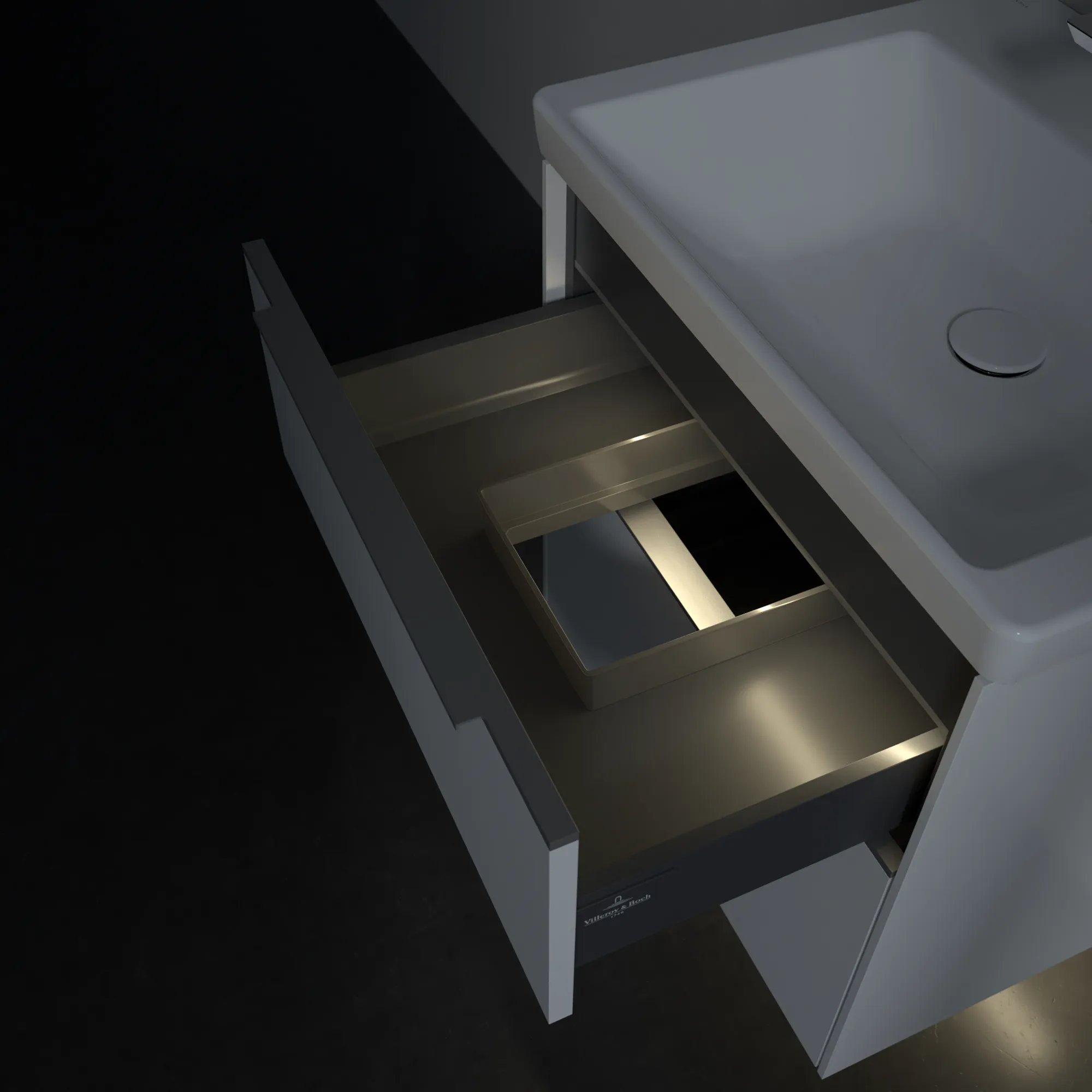 Villeroy & Boch Waschtischunterschrank „Subway 3.0“ für Schrankwaschtisch 572 × 576 × 478 mm Pure White, für Becken mittig
