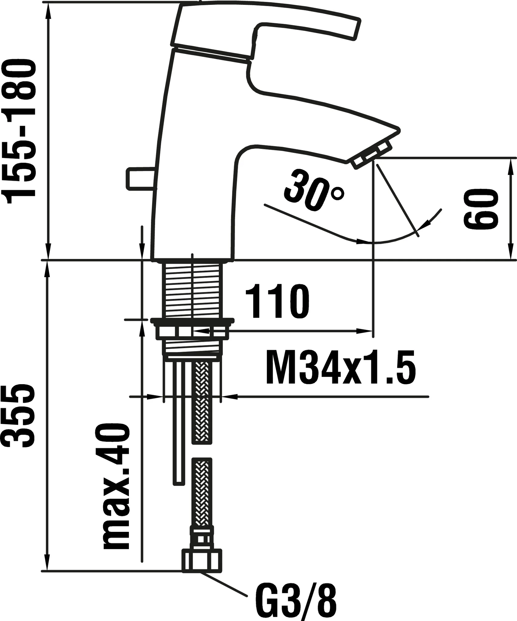 Einhebel-Waschtischmischer SURF Festauslauf Ausladung 110mm ohne Ablaufventil chrom/grün