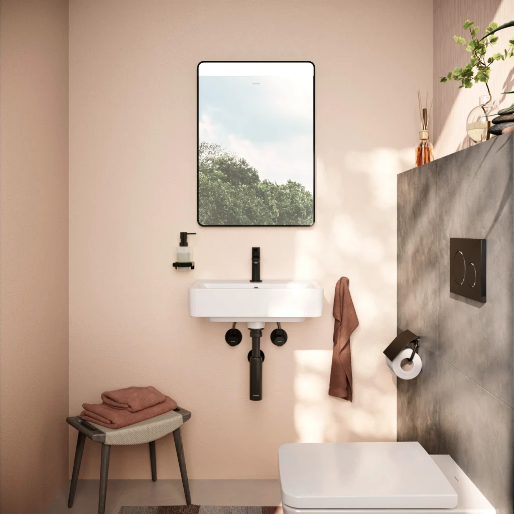 Hansgrohe Xarita Lite Q Spiegel mit horizontaler LED-Beleuchtung, IR-Sensor, Mattschwarz, Maße 500x700x30 mm Hansgrohe Xarita Lite Q Spiegel mit horizontaler LED-Beleuchtung, IR-Sensor, Mattschwarz, Maße 500x700x30 mm