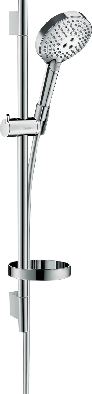 Hansgrohe Raindance Select S Brausenset 120, 3jet PowderRain Unica'S Puro 650mm chrom, verstellbarer Neigungswinkel, QuickClean, 718 mm Brausestange